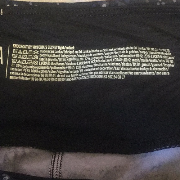 Victoria’s Secret Black Print Knockout Mesh Insert Sport Leggings - Picture 12 of 12